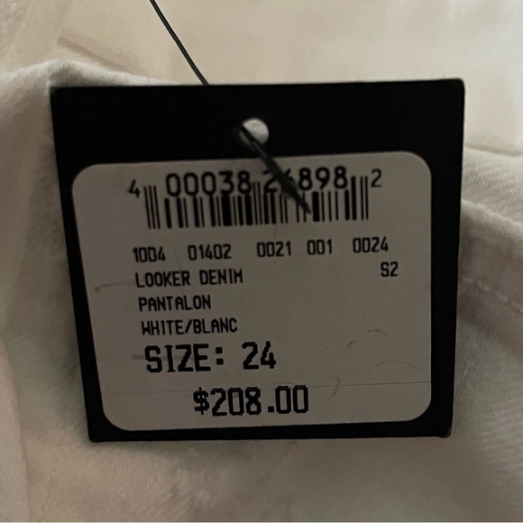 NWT MOTHER x Revolve The Looker White Distressed High Rise Skinny Jeans Size 24 - Picture 9 of 10